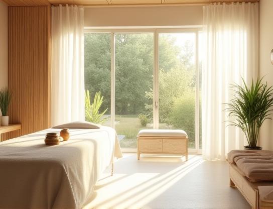 Salle de massage lumineuse à Institut Santé & Massage Lyon